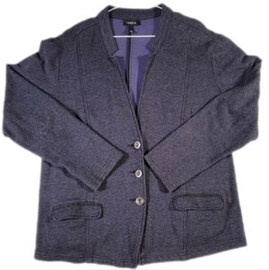 TORRID navy blue jacket size 3 collared buttoned long sleeve womens plus
